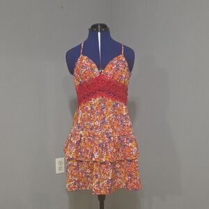 Orange Floral Summer Dress